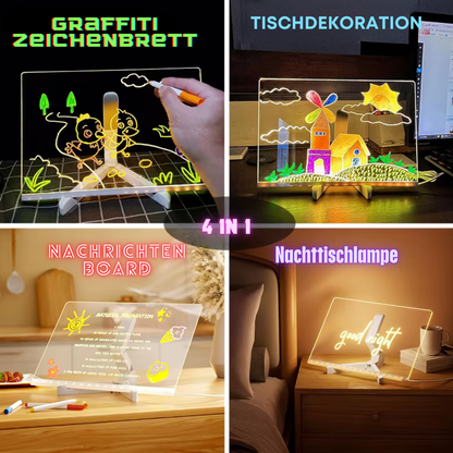 LED Acryl Whiteboard mit Nachttischlampe und integriertem USB-Anschluss von ShineCraft