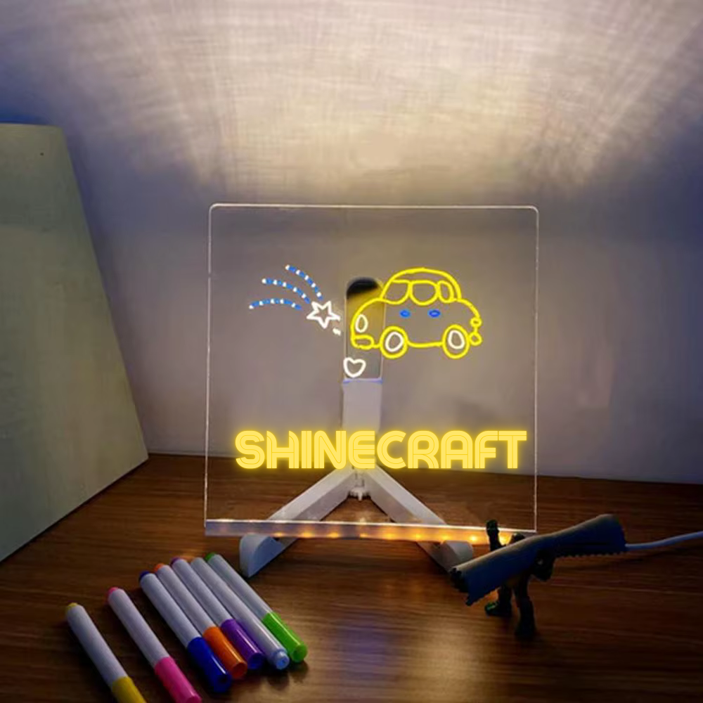 LED Acryl Whiteboard mit Nachttischlampe und integriertem USB-Anschluss von ShineCraft