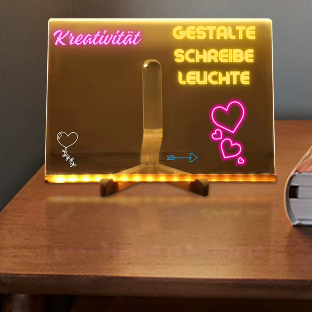 LED Acryl Whiteboard mit Nachttischlampe und integriertem USB-Anschluss von ShineCraft