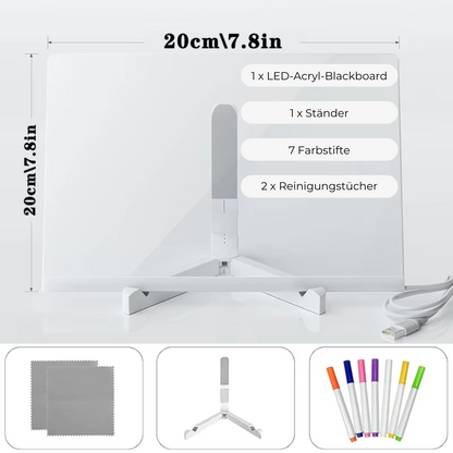 LED Acryl Whiteboard mit Nachttischlampe und integriertem USB-Anschluss von ShineCraft